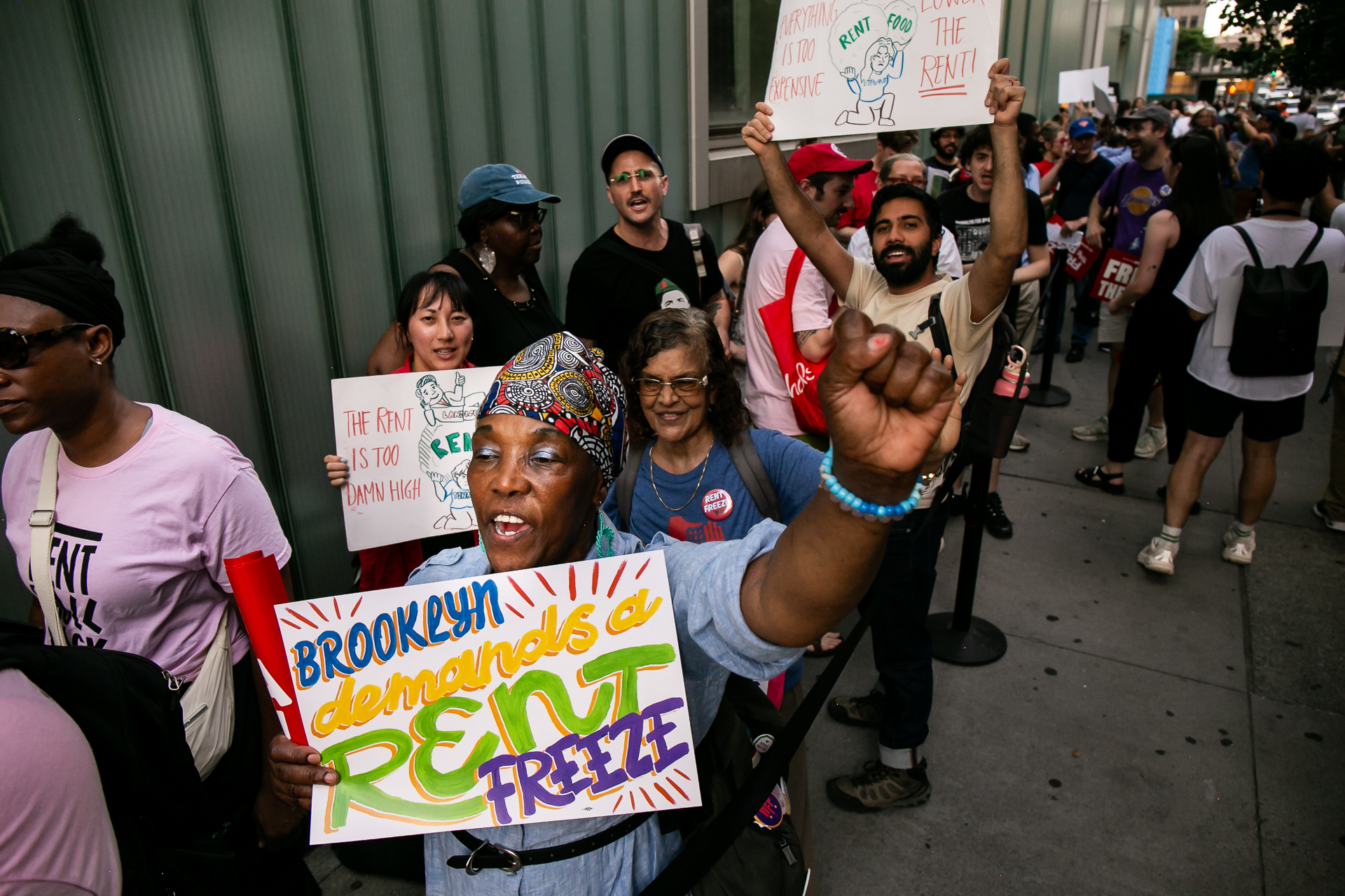 tenants outside the Rent Guidelines Board public hearing