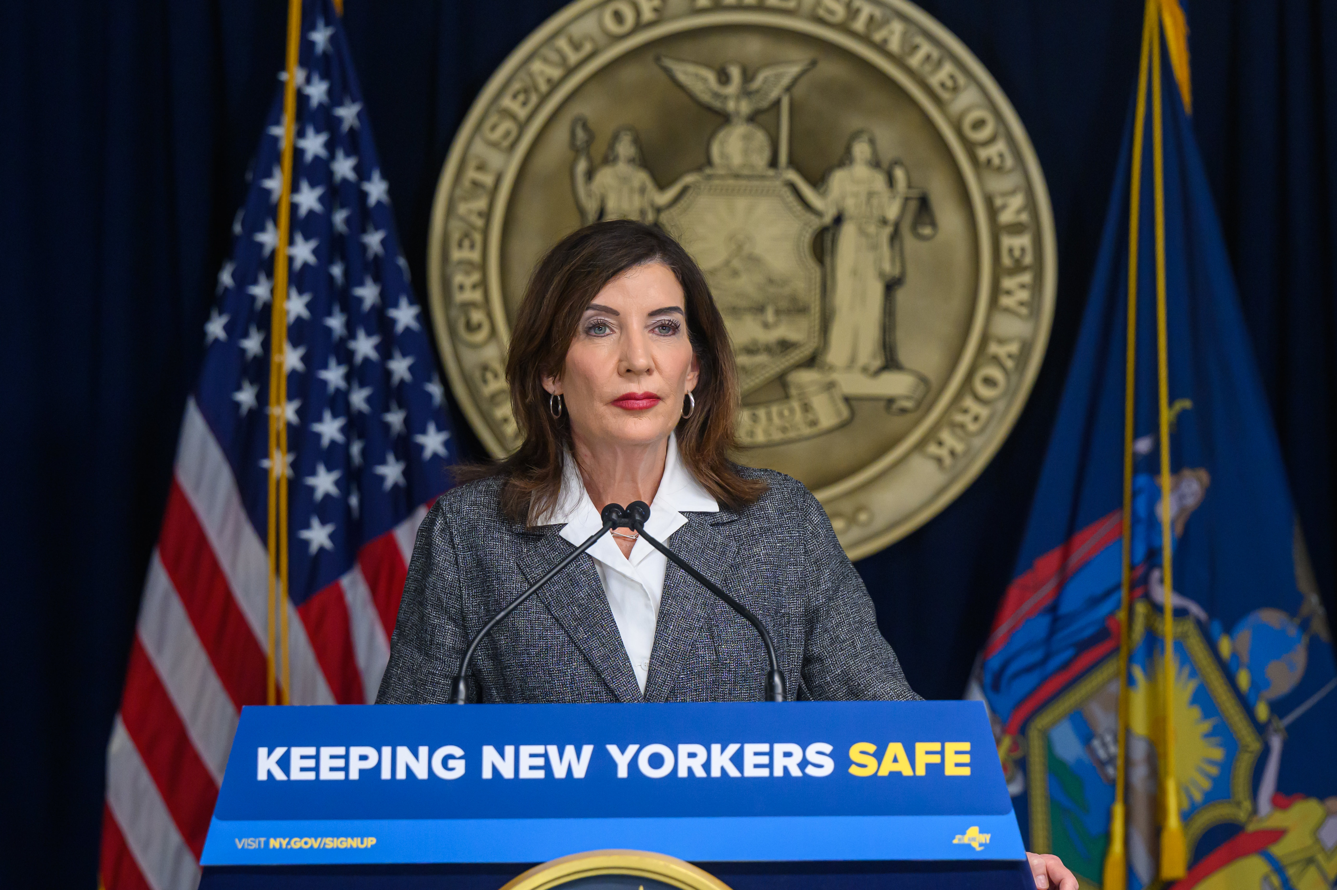 Governor Kathy Hochul highlights new laws to protect New Yorkers against overreach from federal immigration agents.