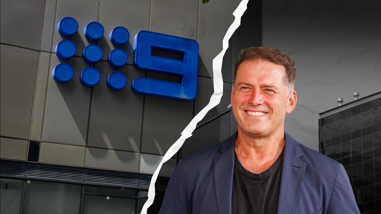 Graphic illustration of Nine Network logo and Karl Stefanovic