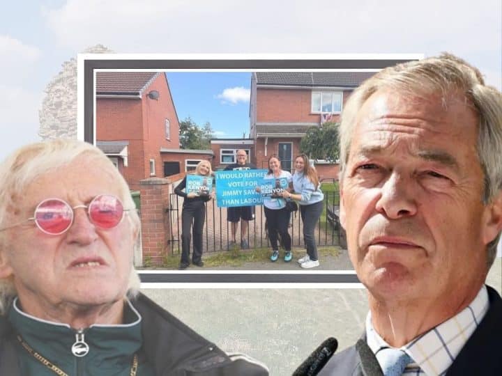 Reform councillors, Nigel Farage, and Jimmy Saville