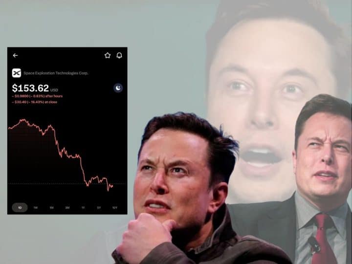 Elon Musk looking at SpaceX stock in freefall