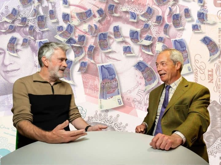 Nigel Farage, Christopher Harborne, and falling cash
