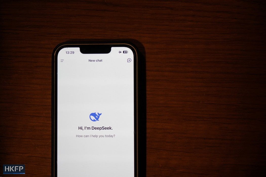 Chinese startup DeepSeek's AI assistant. File photo: Kelly Ho/HKFP.