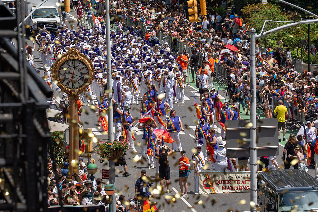 File photo from the NYC Pride March on June 29, 2025, in New York City. The annual Pride parade draws more than 1 million and is reputed to be the largest Pride event in North America.