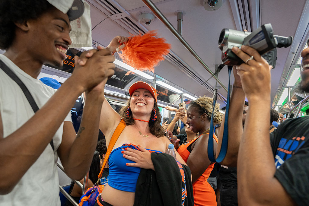 Knicks fans flooded the subways during the all-night party that followed this month's NBA Finals win.