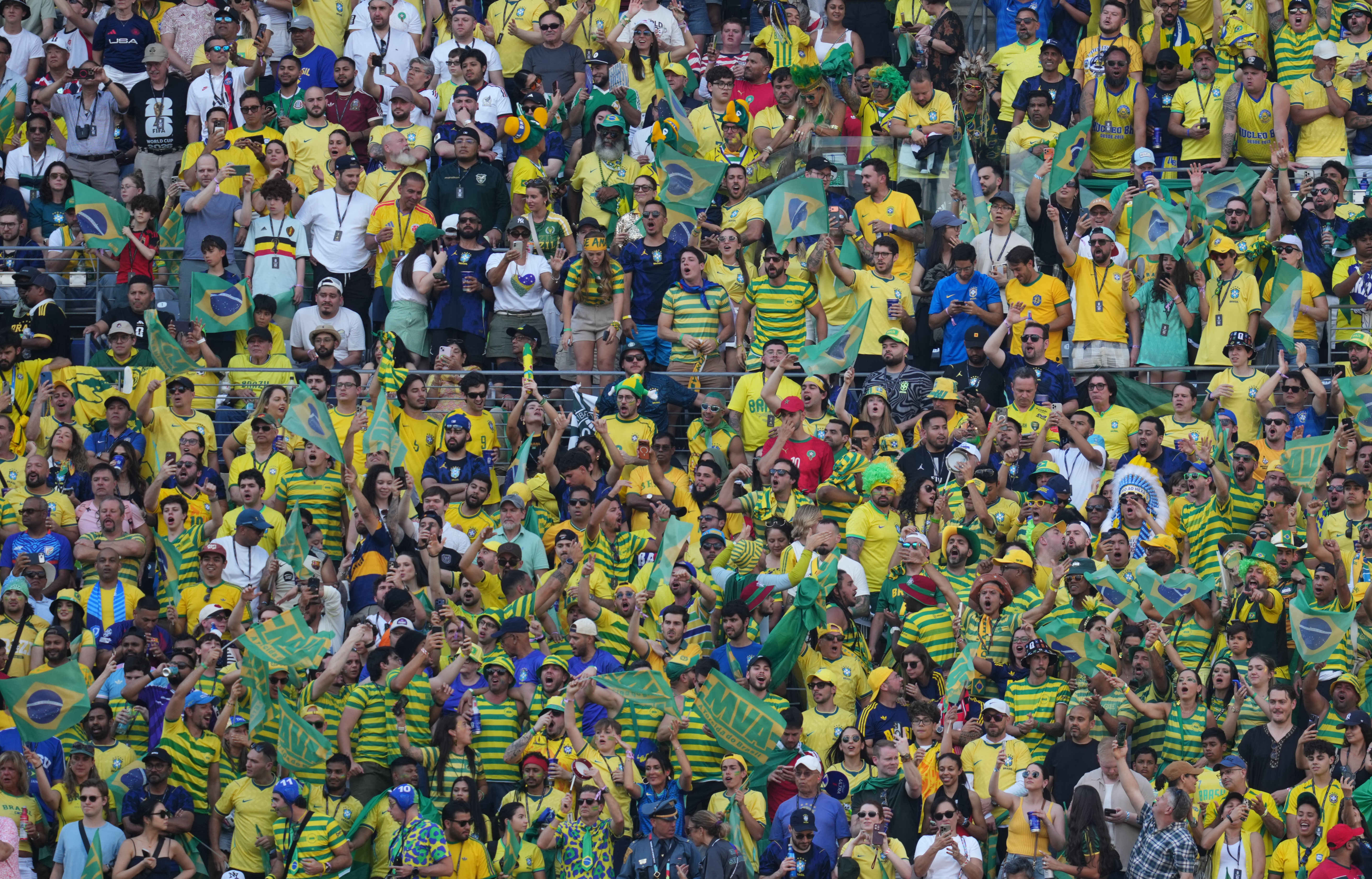 Brazil fans (Brazil) looks on during Group C FIFA World Cup 2026, Brazil and Morocco, Met Life Stadium, New jersey