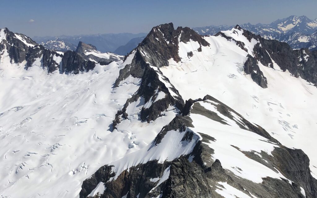 Glacier peaks A view of glacier-clad peaks in Washingtonβs North Cascades.