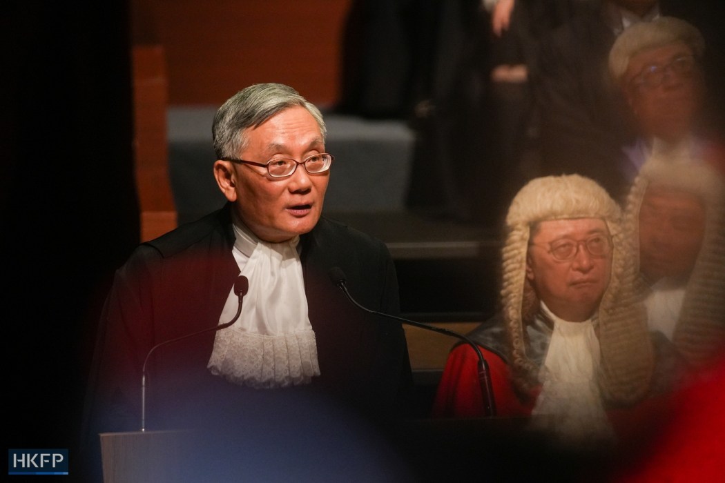 Chief Justice Andrew Cheung (left) at the opening of the Legal Year 2025, on January 20, 2025. Photo: Kyle Lam/HKFP.