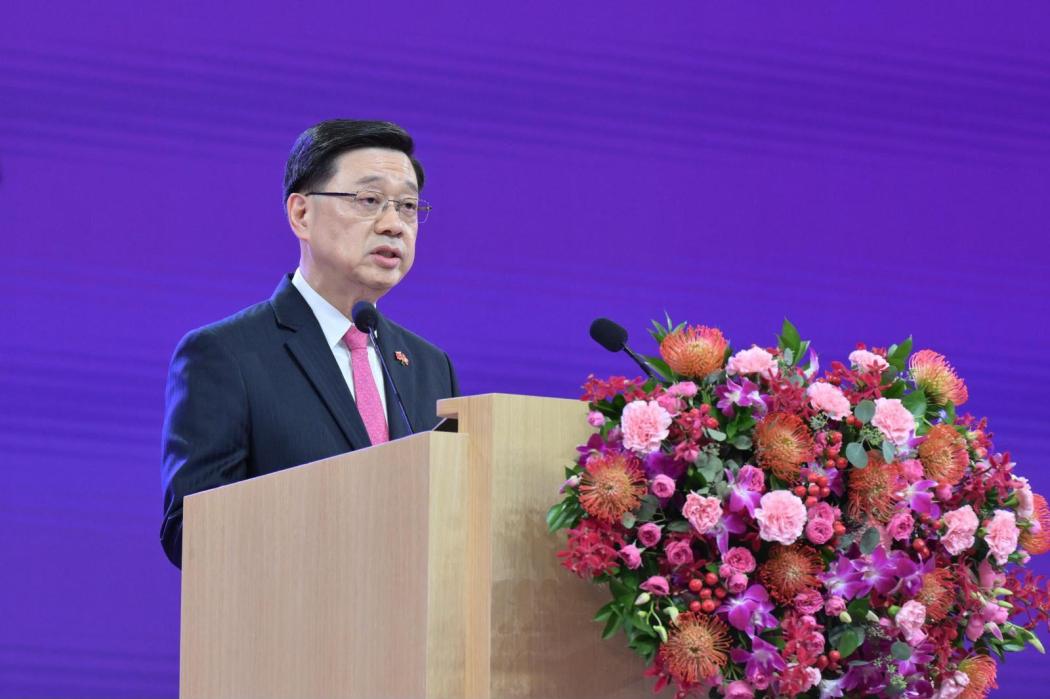 Chief Executive John Lee at a reception for the 29th anniversary of the handover on July 1, 2026. Photo: GovHK.