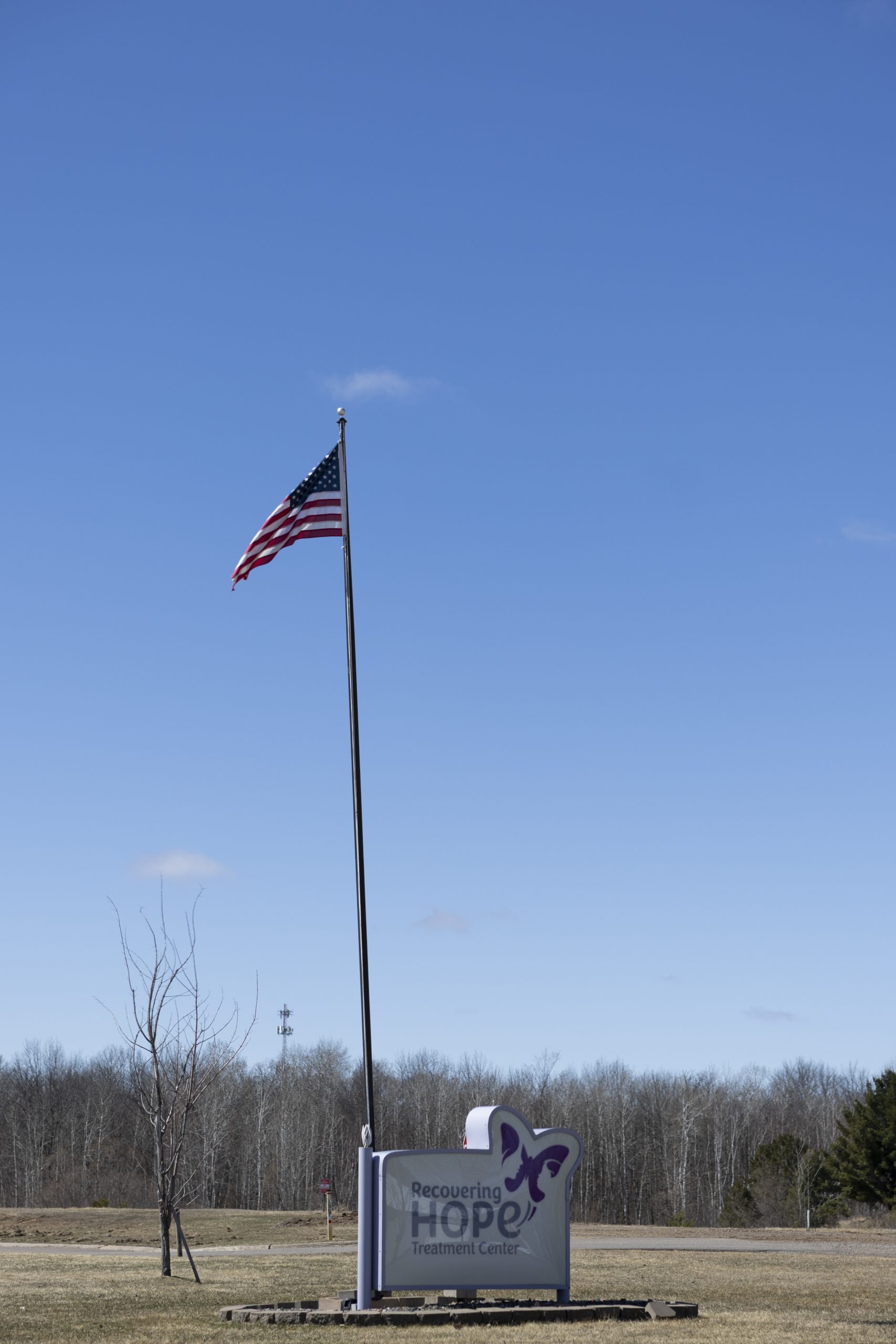 a photo of the sign and entrance outside the treatment center