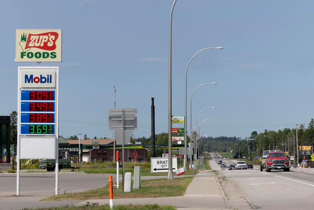 A sign for Zupβs grocery store lines the main drag in the town of Cook, Minn. on Tuesday, Aug. 26, 2025.
