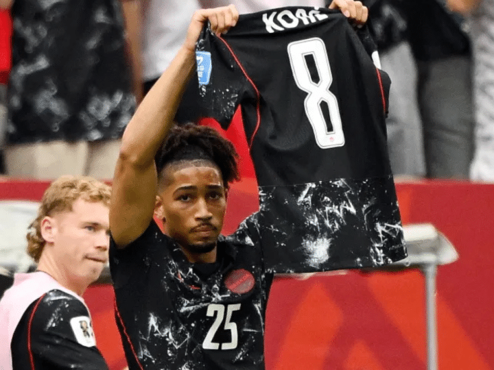 Saliba holds Kone's shirt after horror tackle in World Cup match