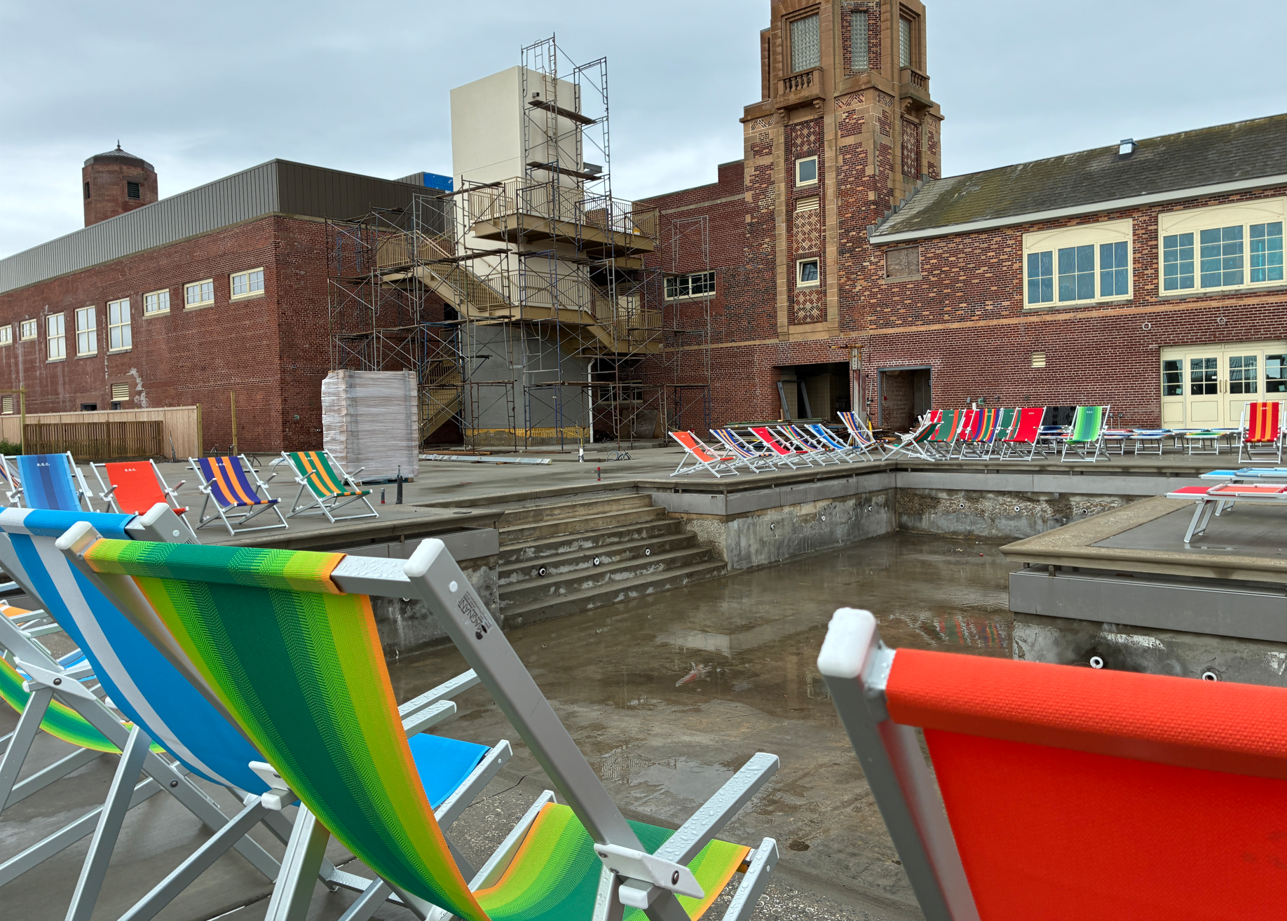 An unfinished pool at the Rockaway Ocean Club.