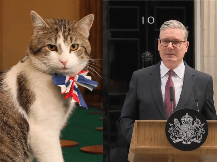 Larry the cat and Keir Starmer