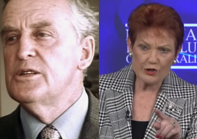 Pauline Hanson, Joh Bjelke-Petersen and the IA story