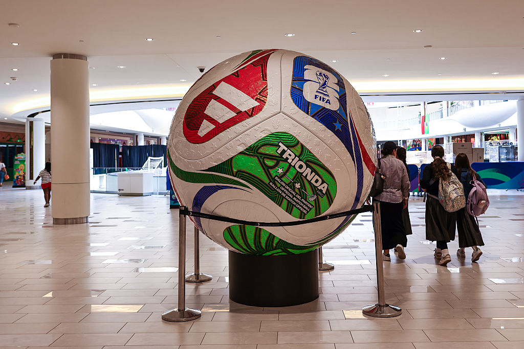 giant soccer ball inside the American Dream mall