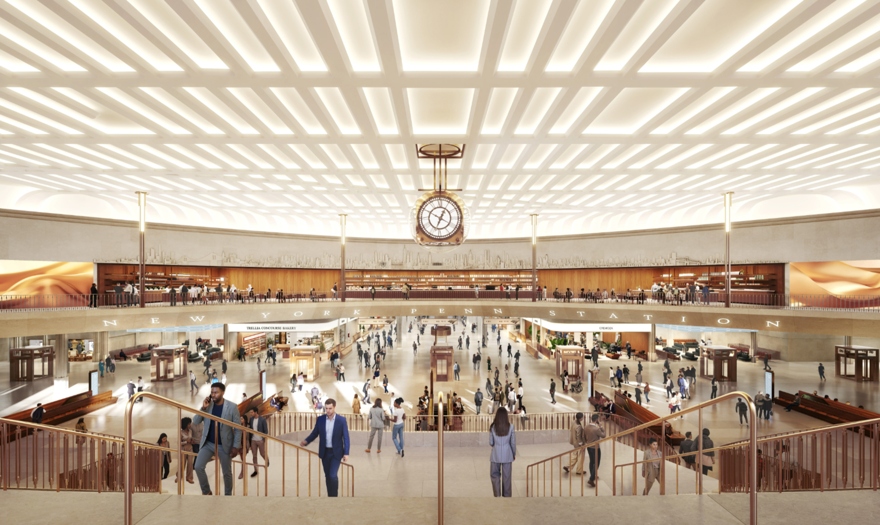 A rendering of the Penn Station design selected by Amtrak.