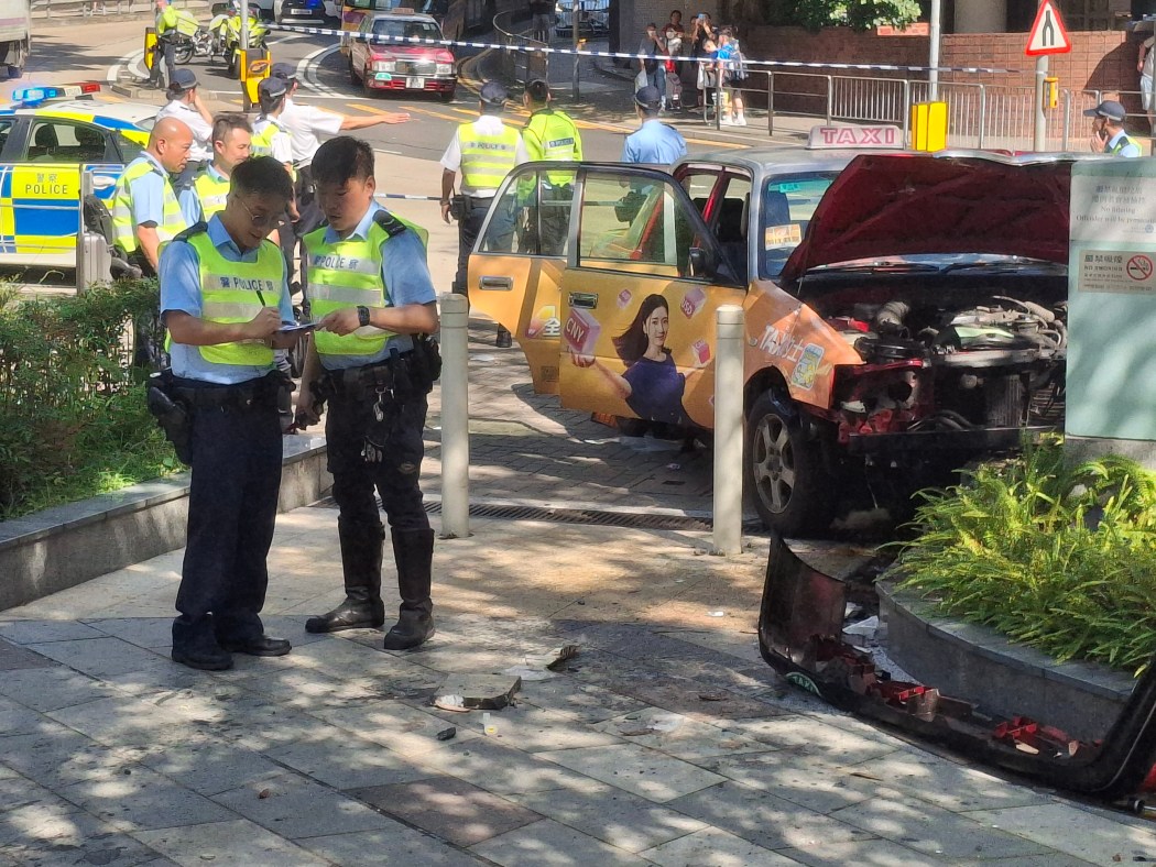 Police officers at the site of a fatal traffic accident in Ngau Tau Kok on May 13, 2026. Photo: Supplied.
