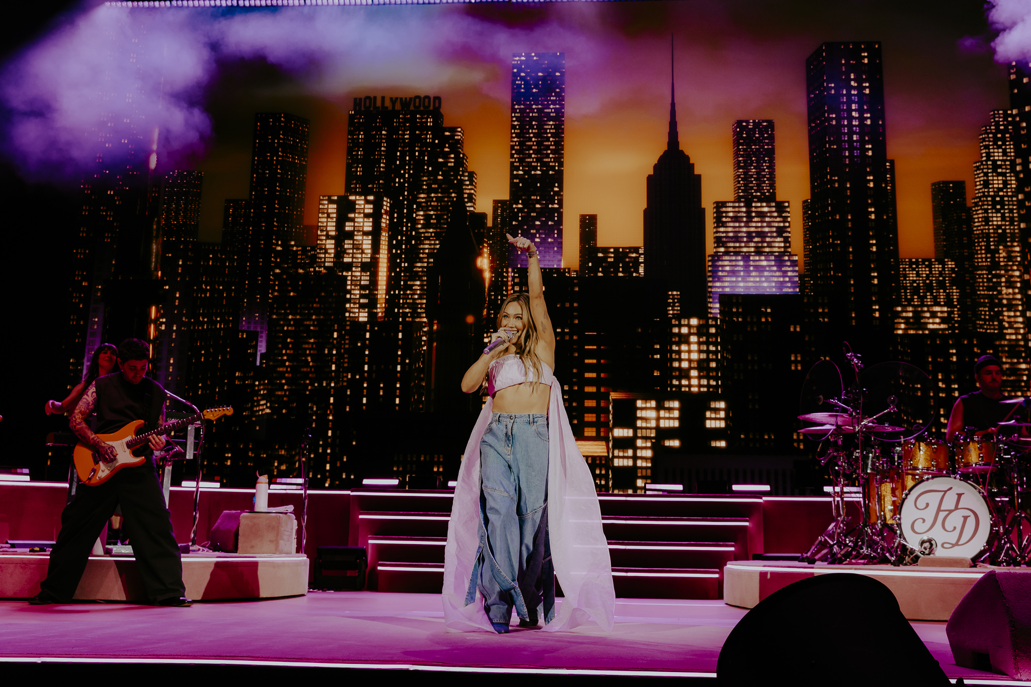 Hilary Duff performing live at Red Rocks in Morrison, Colorado, for her Lucky Me Tour.
