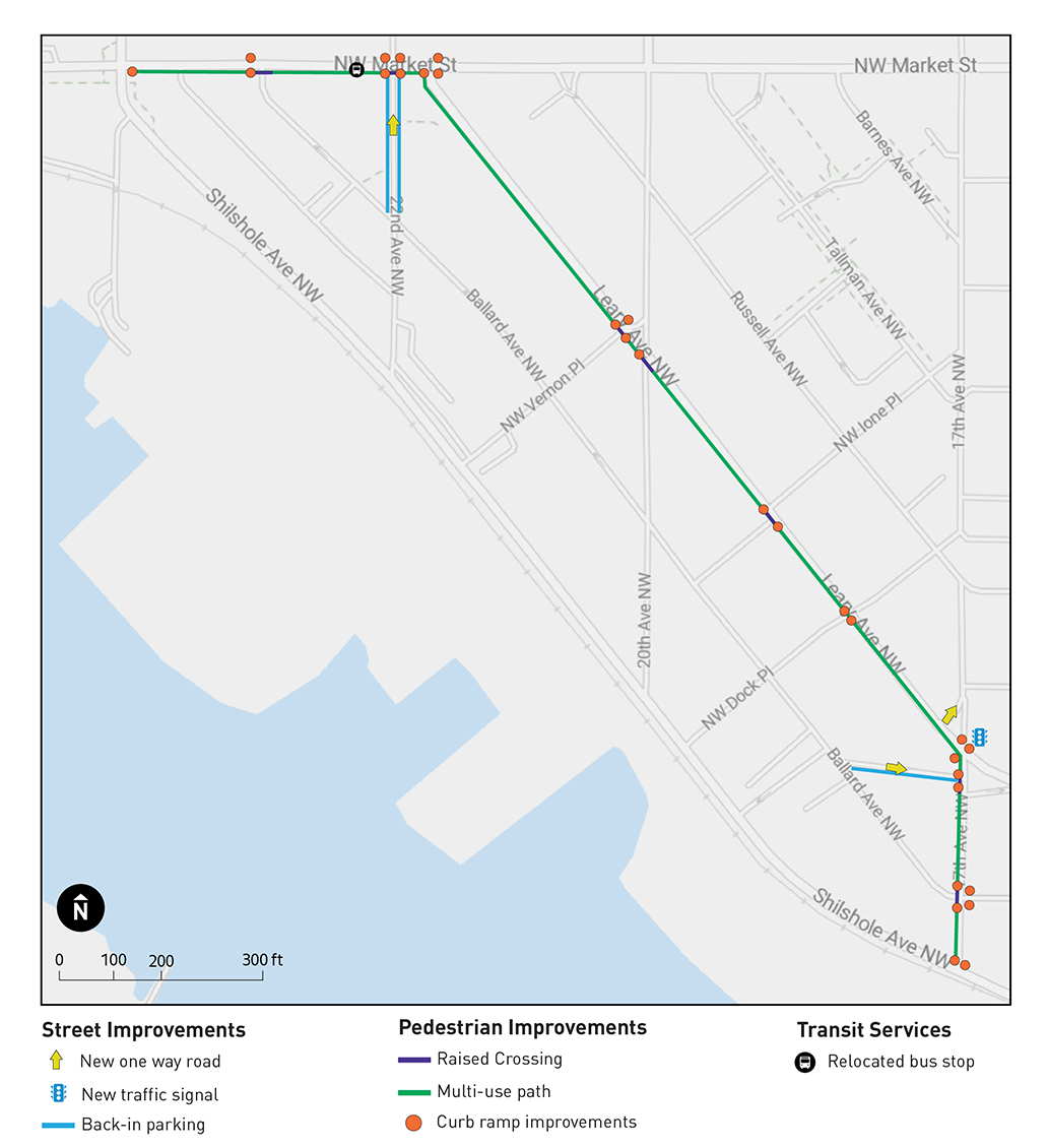 Seattle Advances Design for Leary Way Bikeway, While Advocates Push for Shilshole