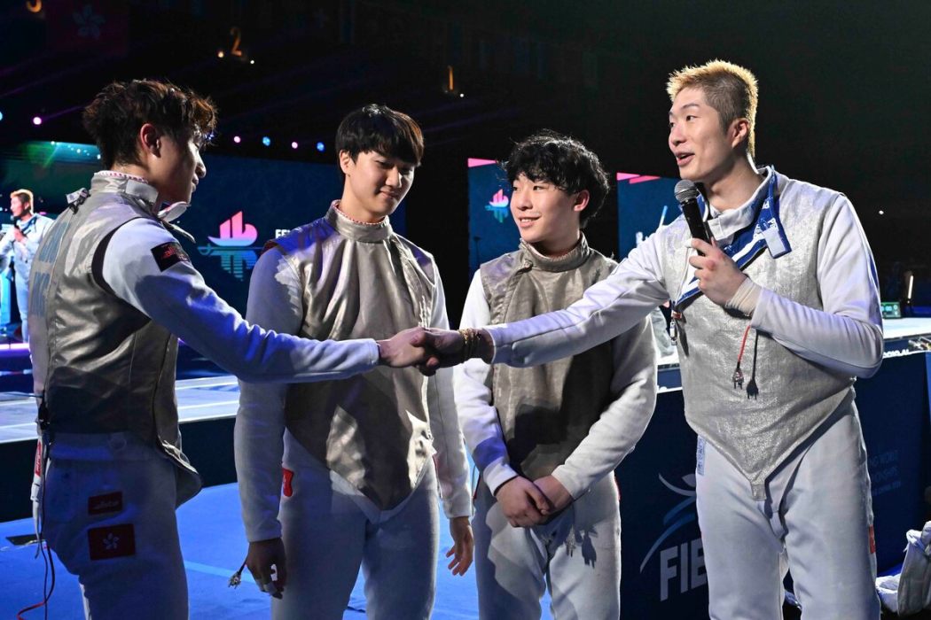 Hong Kong men's foil team fencers (from left): Ryan Choi, Leung Chin-yu, Harris Ho, Edgar Cheung. Photo: GovHK.