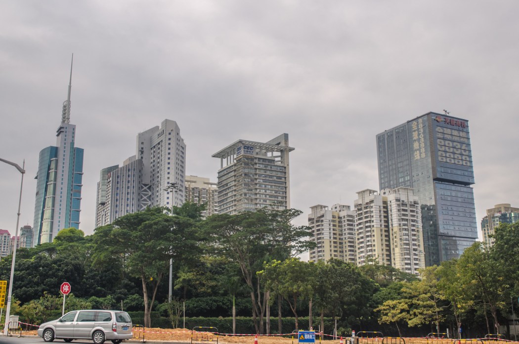 shenzhen china finance economy skyline