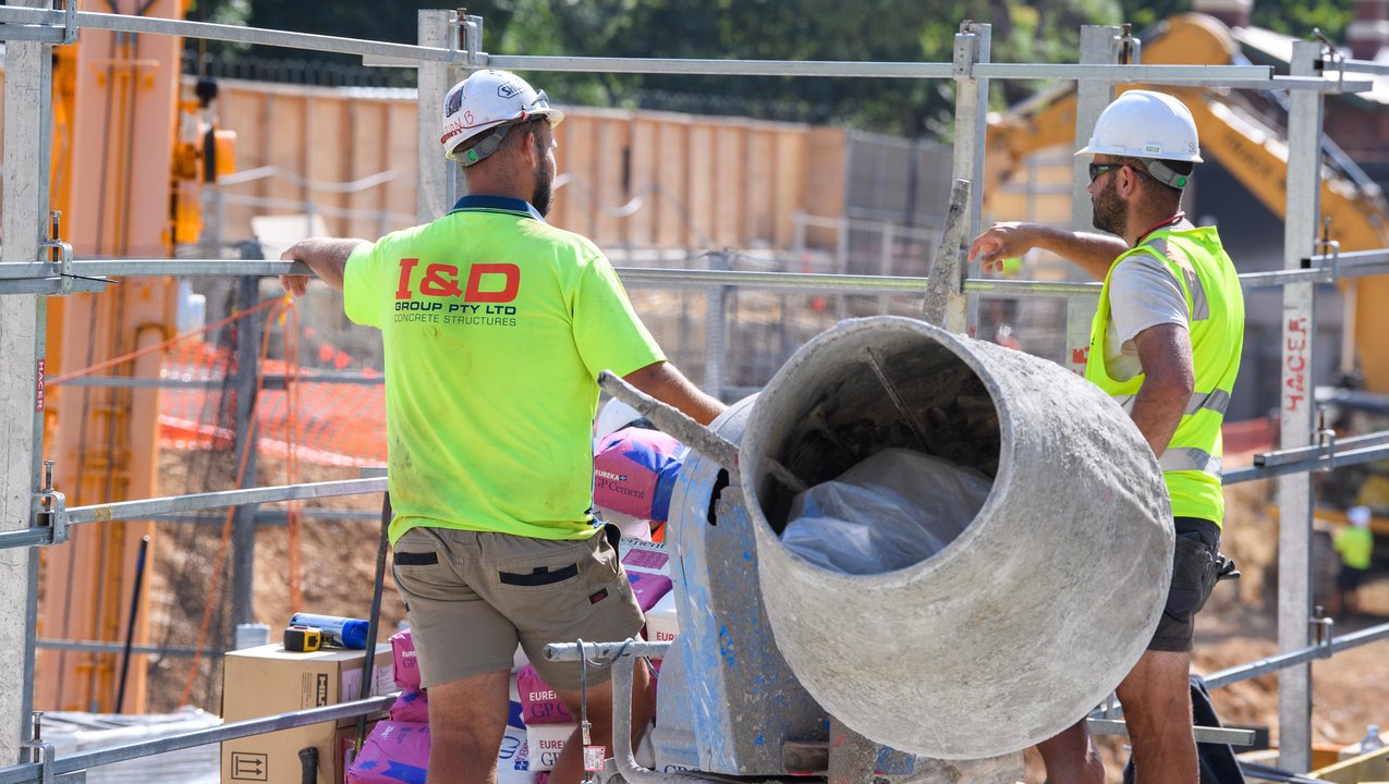 Construction workers in Melbourne