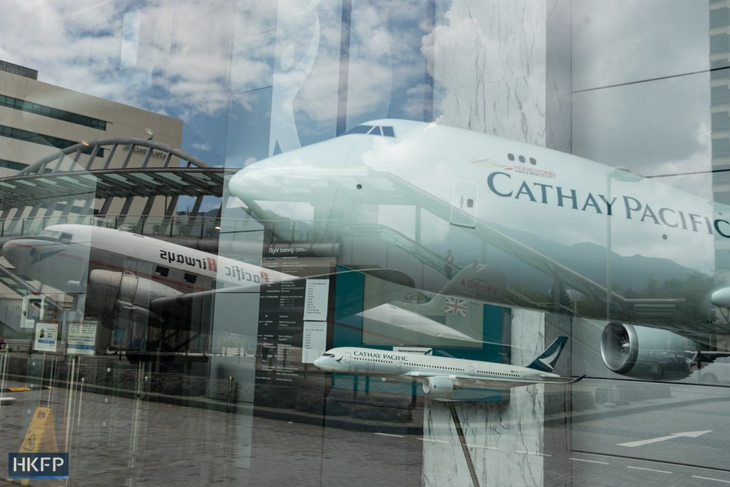 Aircraft park near Cathay Pacific Building.