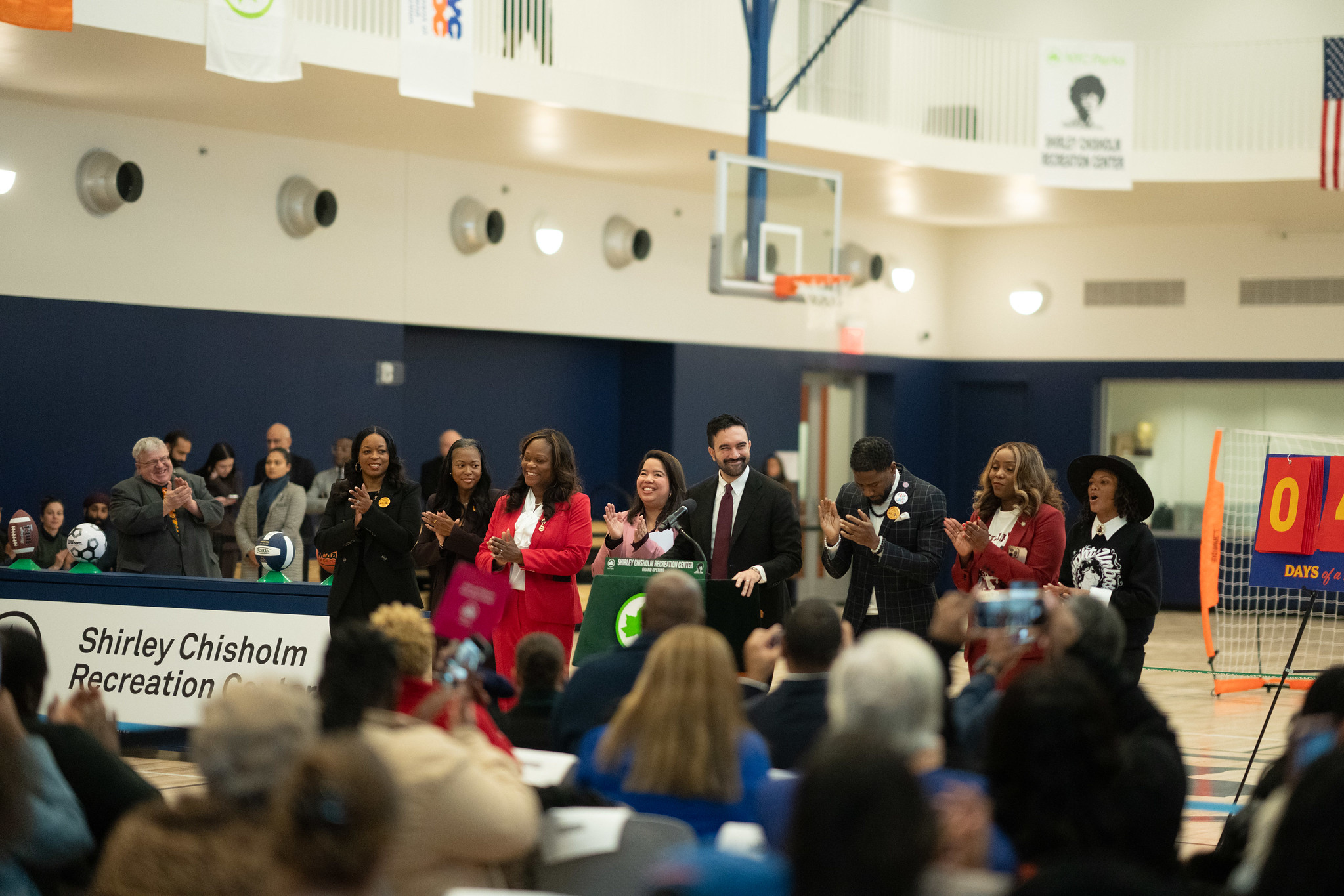 New York City Mayor Zohran Mamdani delivers remarks and cuts the ribbon at the opening of the new Shirley Chisholm Recreation Center in Brooklyn.
