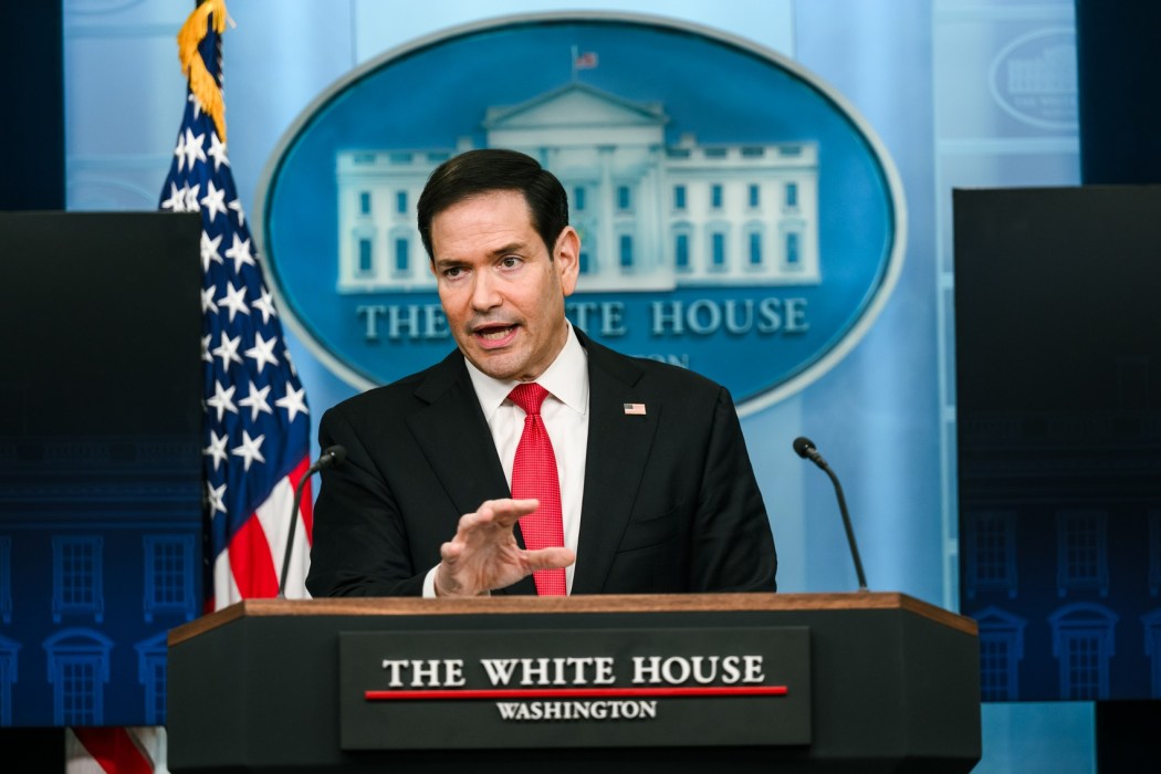 US Secretary of State Marco Rubio delivers remarks to members of the media at the White House on May 5, 2026.