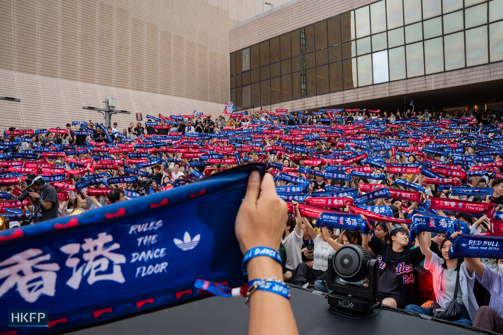 People gather and join the Red Bull Dance Your Style competition in Tsim Sha Tsui, July 19th, 2026. Photo: Kyle Lam/HKFP.