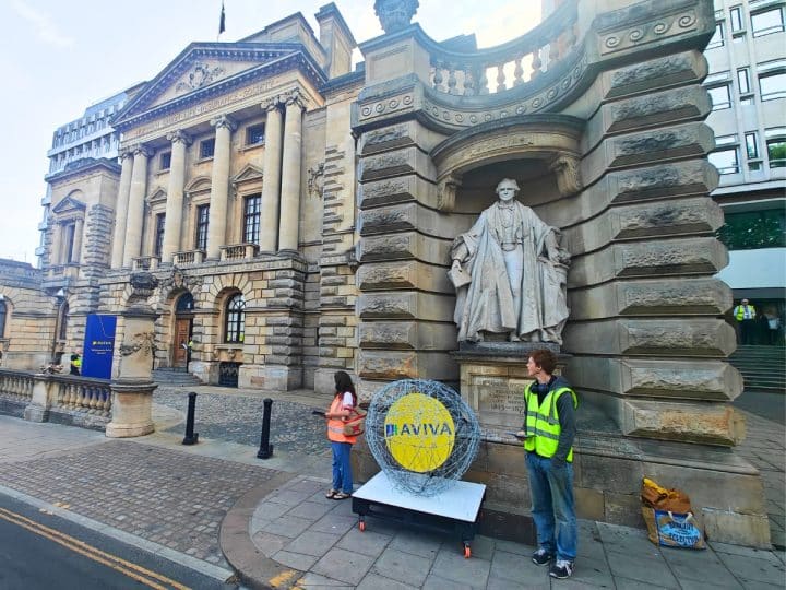 Protesters at Aviva HQ in Norwich