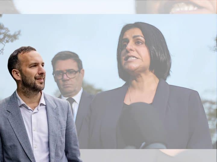 Zack Polanski of the Green Party and Andy Burnham and Shabana Mahmood of the Labour Party