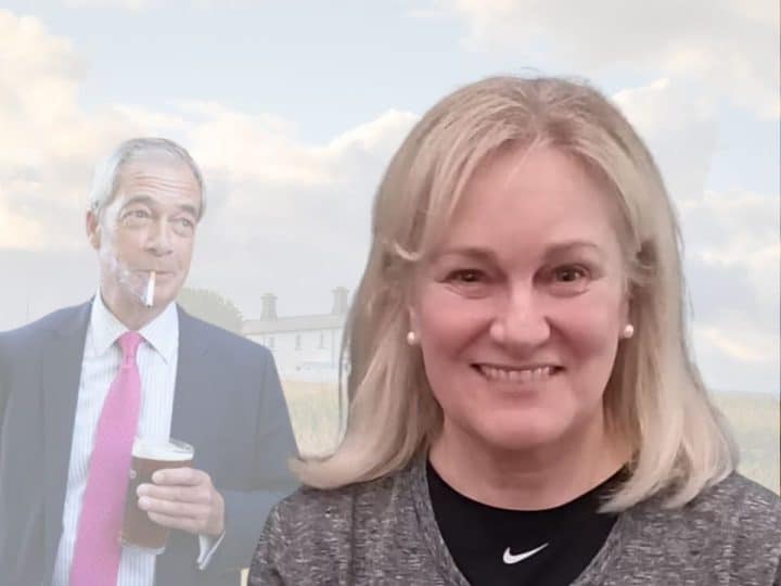 reform Nigel Farage and Michelle Fascione of Farage
