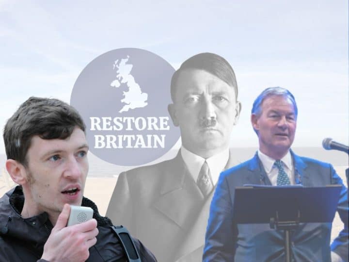 Rupert Lowe and Steve Laws of Restore Britain, and Adolf Hitler of the Nazi Party