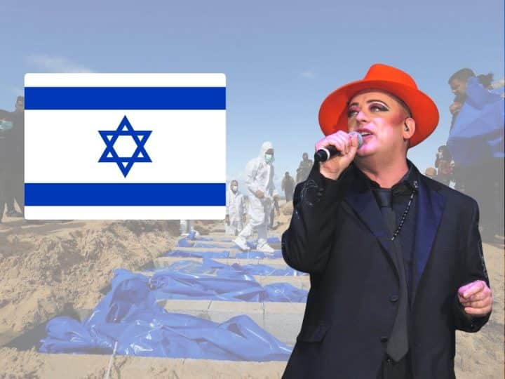 Boy George, the Israeli flag, and mass graves in Gaza