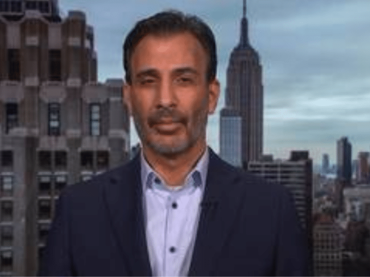 Craig Mokhiber on screen waiting to be interviewed