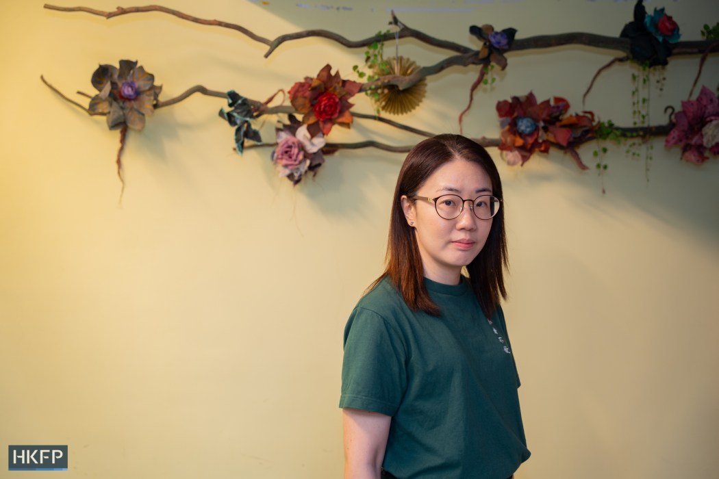 Doris Chong, executive director of the Association Concerning Sexual Violence Against Women, talks to HKFP in early July, 2026. Photo: Kyle Lam/HKFP.