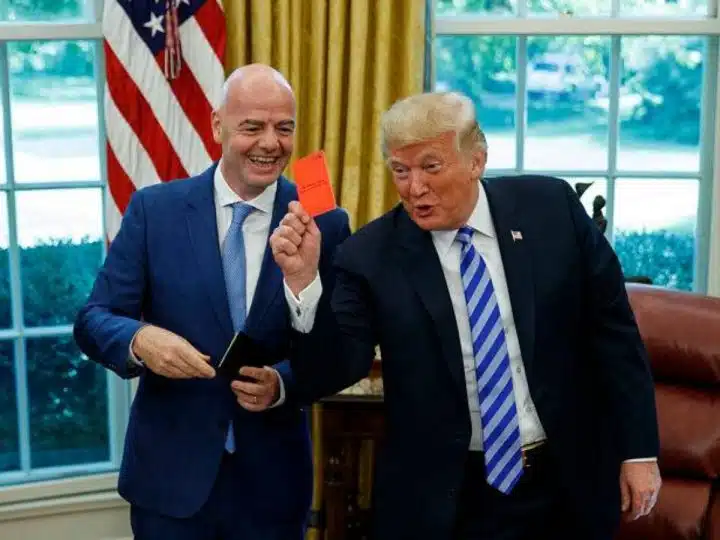 FIFA boss Gianni Infantino and Donald Trump