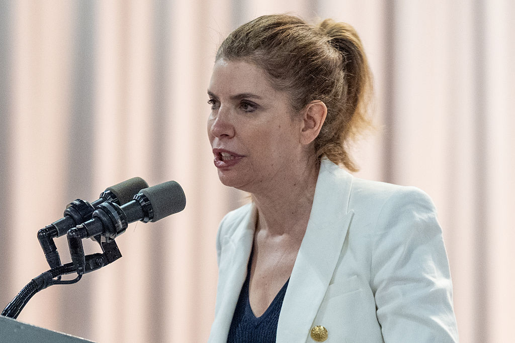 Julie Menin, speaker of the New York City Council, at a Memorial Day ceremony May 26, 2026, at Intrepid Museum.