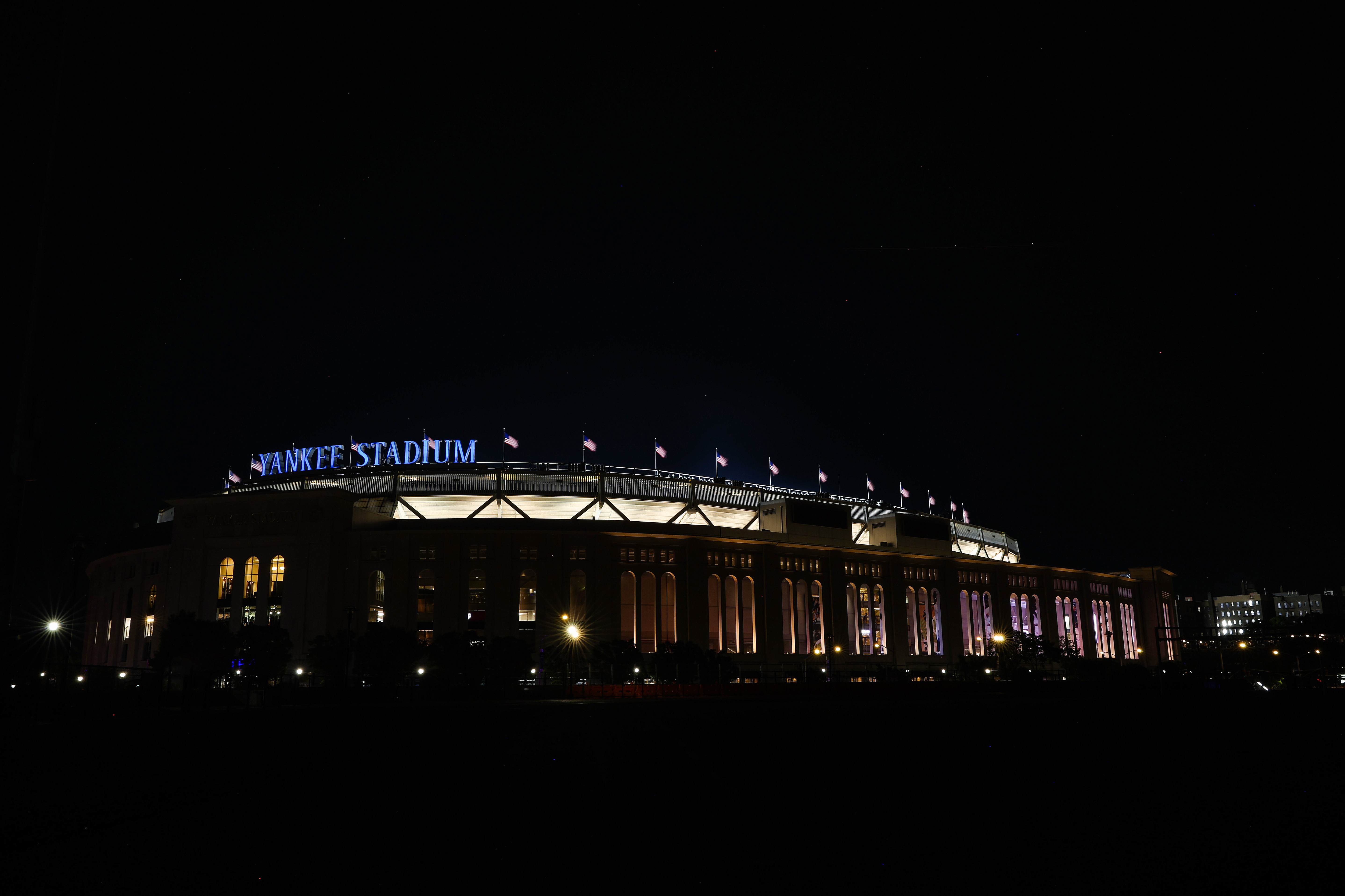 Yankee stadium at night