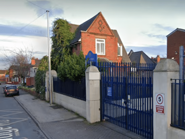 A view of outside the Hamd House School site in Birmingham in 2023