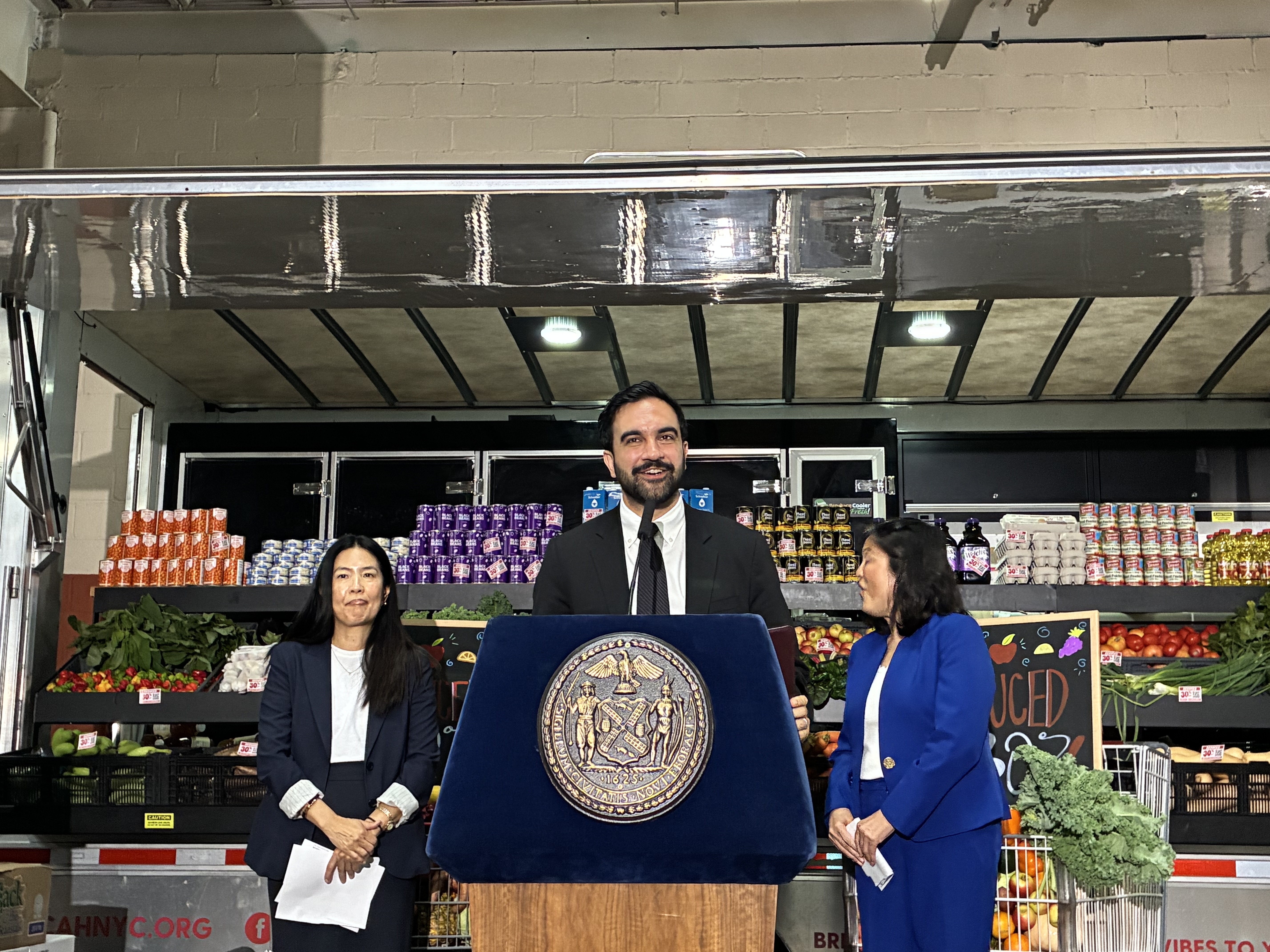 Mayor Mamdani announced the five city-run grocery stores will offer 30% discounts in East New York on Monday.