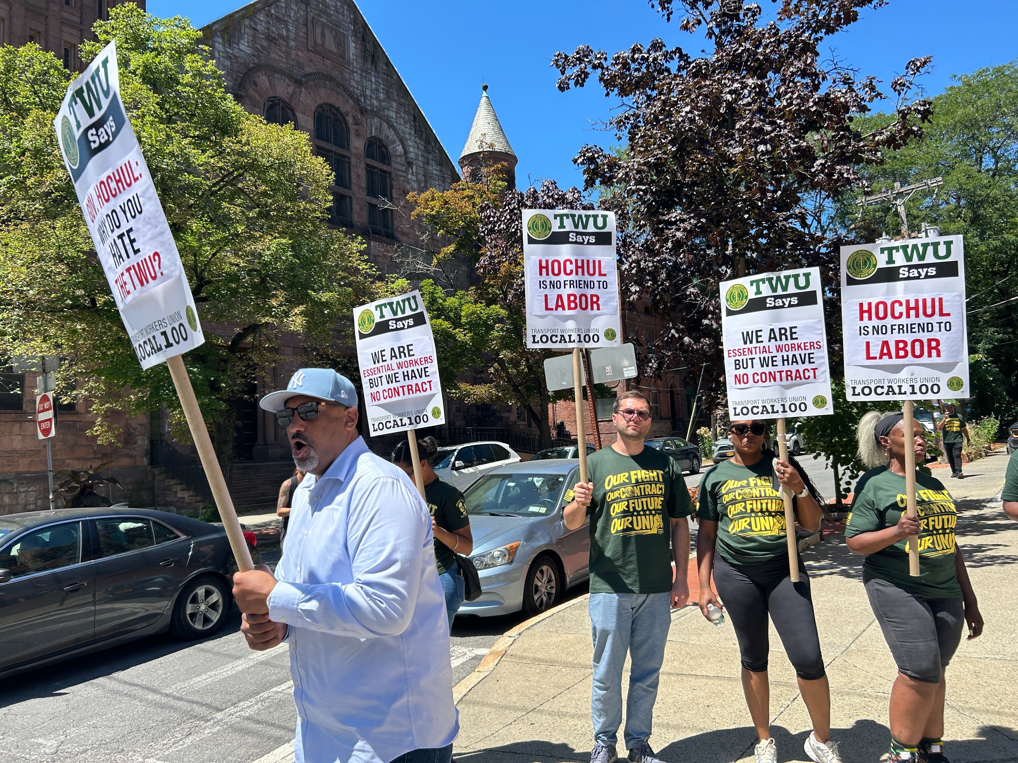 A picket line.