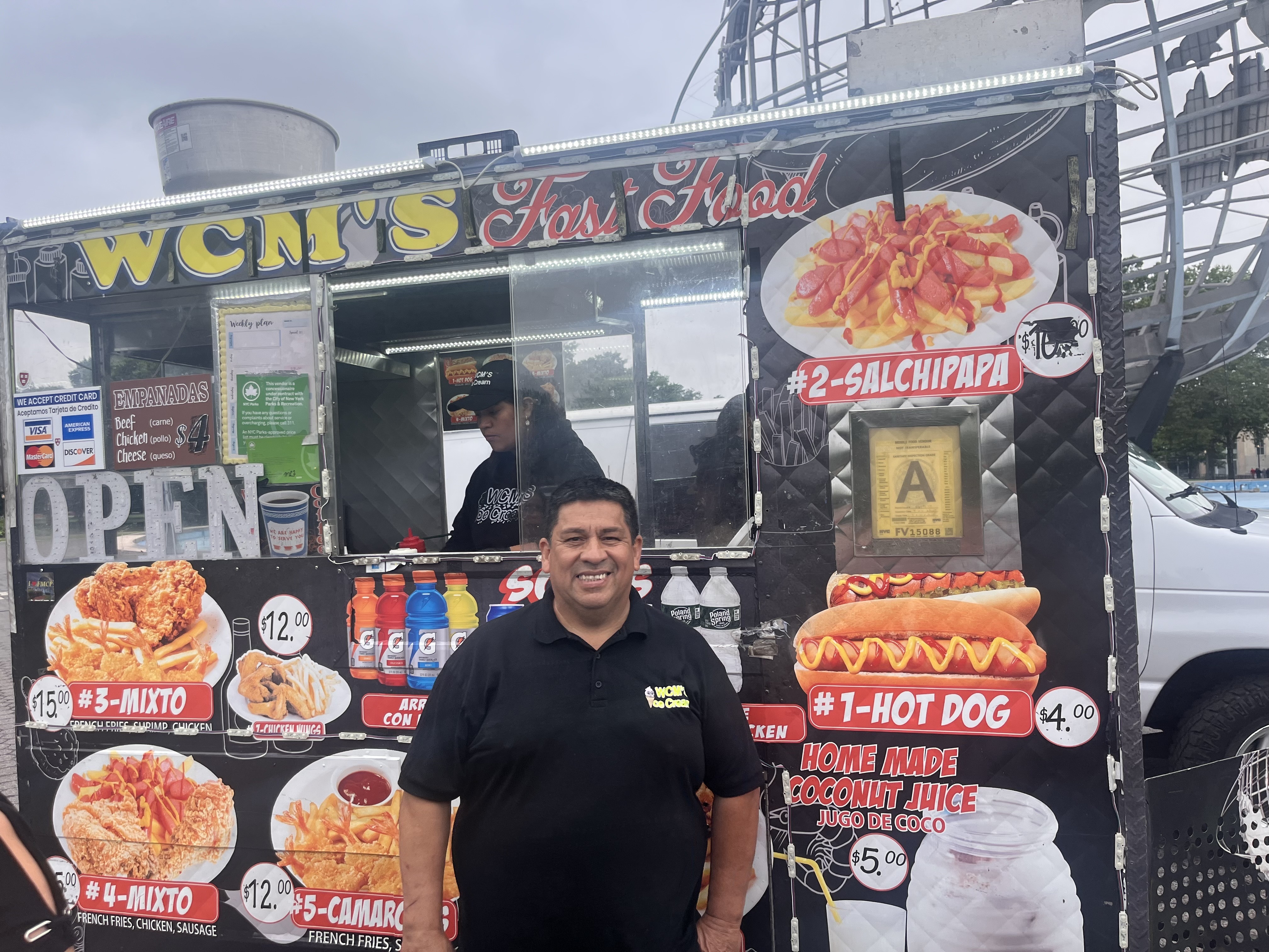 William Arevalo is one of the first participants in the city's electric battery pilot program for food carts.