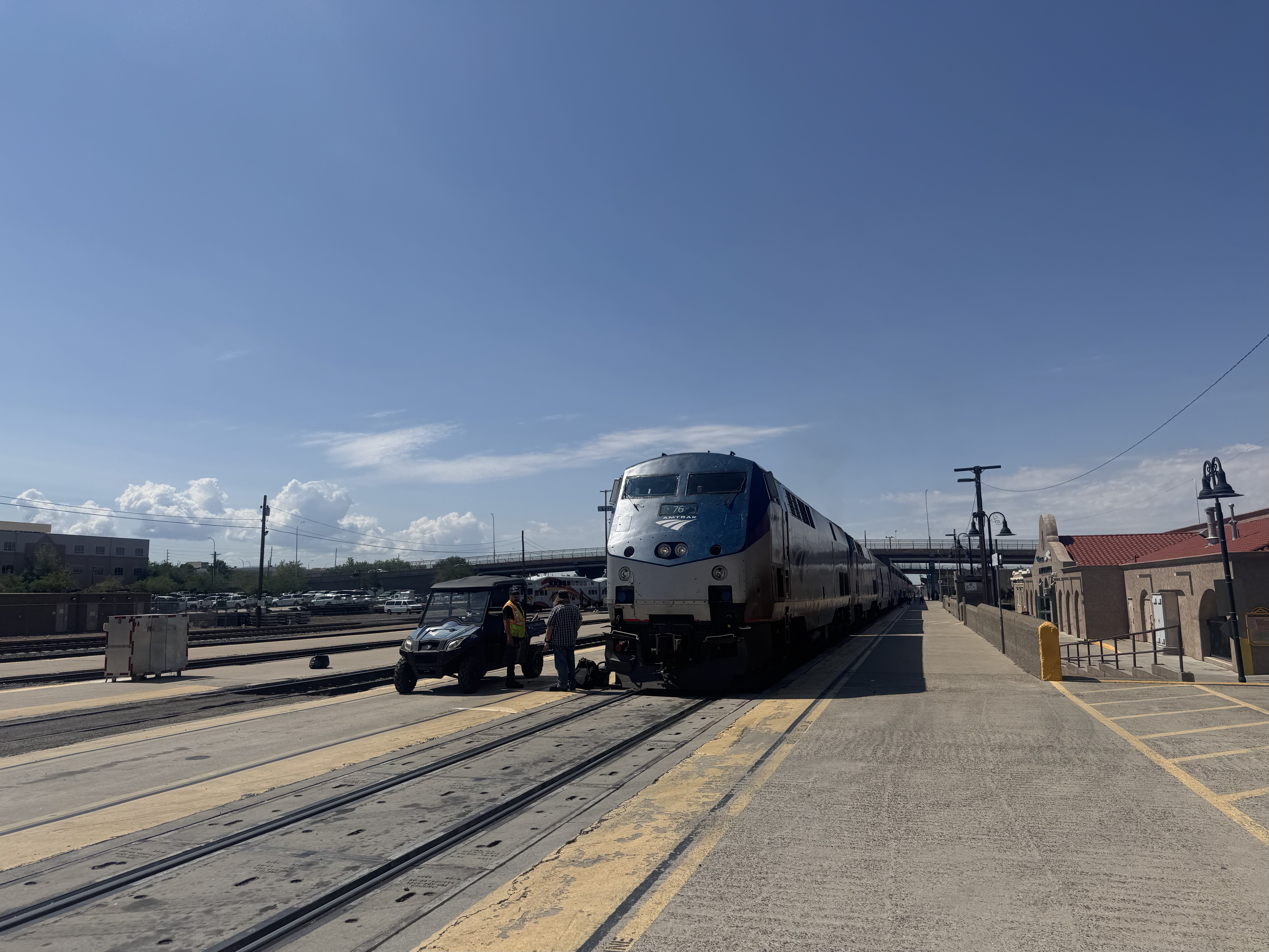 An Amtrak train in the Southwest.