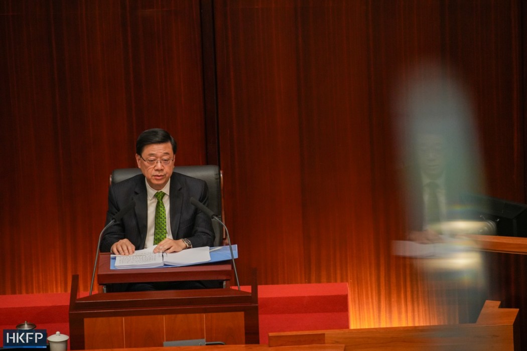 Chief Executive John Lee delivers the 2025 Policy Address on September 17, 2025. Photo: Kyle Lam/HKFP.