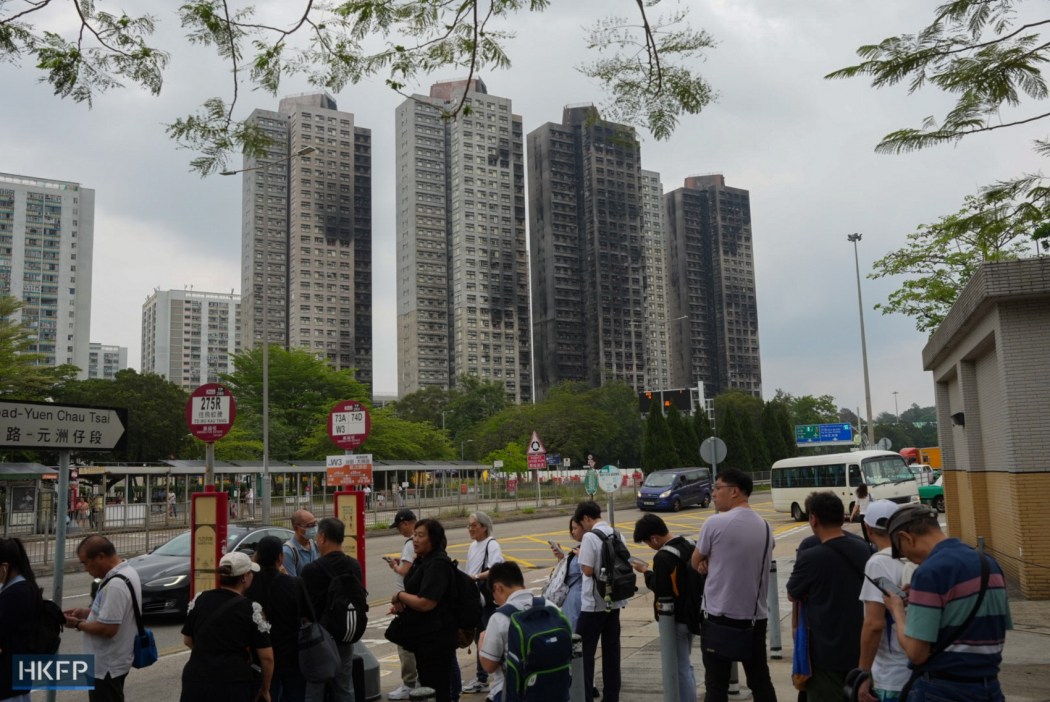 Wang Fuk Court seen in the distance on April 20, 2026. Photo: Kyle Lam/HKFP.