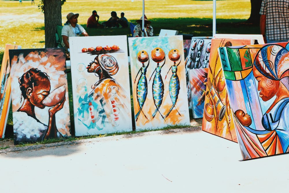 Art at a booth