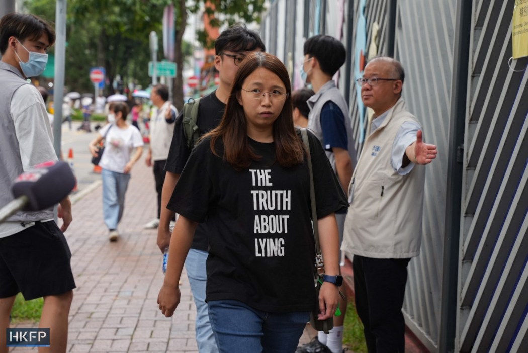 Wang Fuk Court residents attend a flat owners meeting at Tai Po Community Centre on July 19, 2026. Photo: Kyle Lam/HKFP.